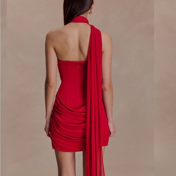 Meshki One Shoulder Red Dress - Picture 2 of 6